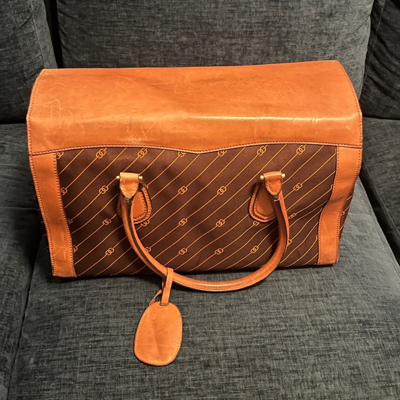 Gucci Diagonal GG Leather trim buckle Luggage 1970s - Picture 6 of 17